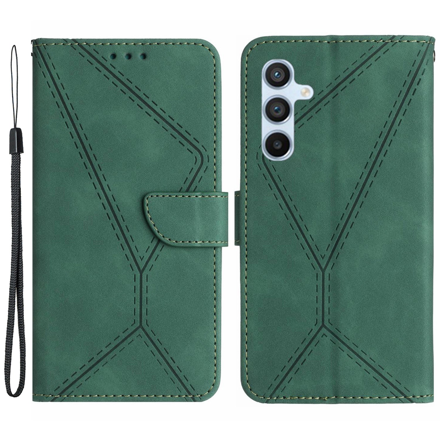 HT05 For Samsung Galaxy A25 5G PU Leather Phone Case Skin-touch Stand Wallet Imprinted Line Cover HT05 For Samsung Galaxy A25 5G PU Leather Phone Case Skin-touch Stand Wallet Imprinted Line Cover